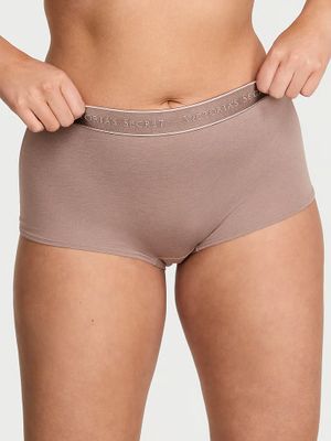 Cotton Majtki bawełniane szorty z logo w talii Boyshort