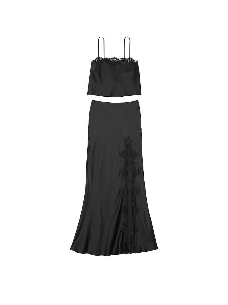 Victoria's Secret Zestaw satynowy - top i spódnica midi
