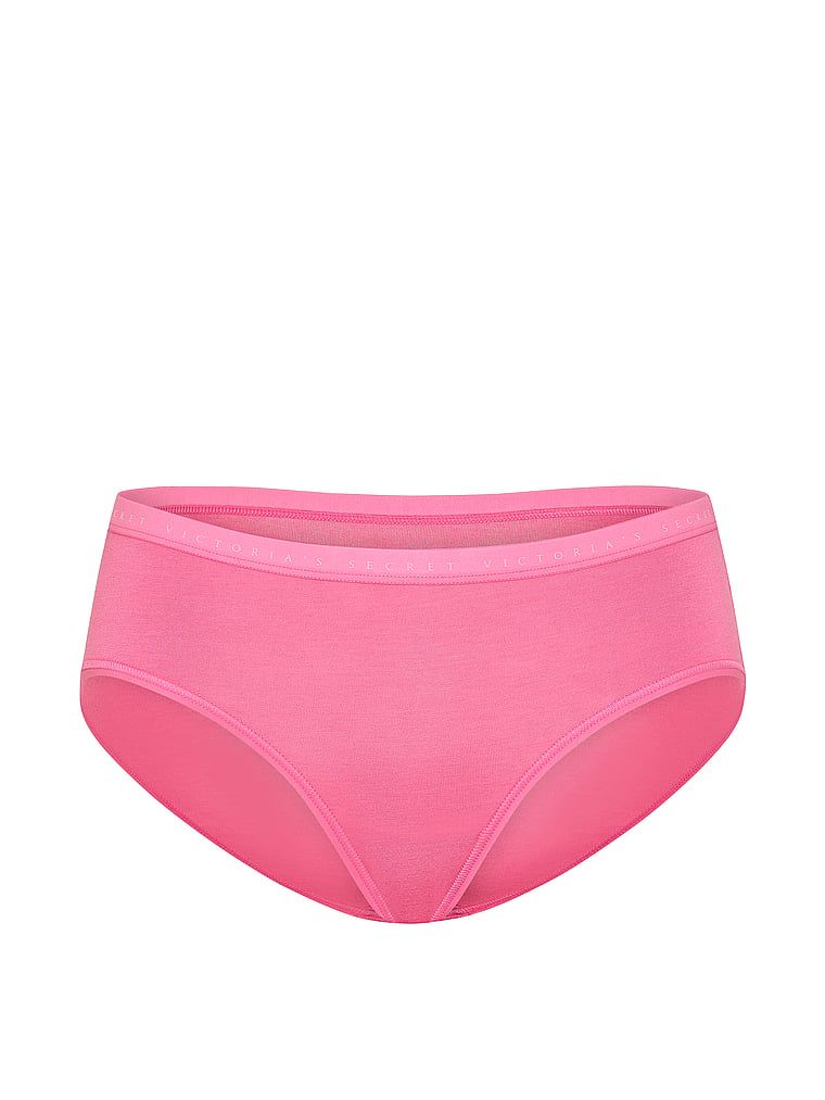 Majtki bawełniane Hiphugger. Produkt ma kolor różowy i pochodzi z kolekcji Victoria's Secret. 