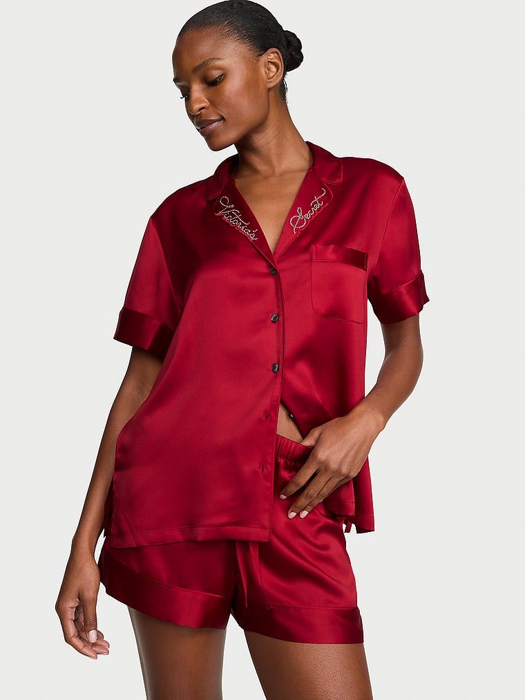 Victoria's Secret Piżama satynowa z szortami Signature