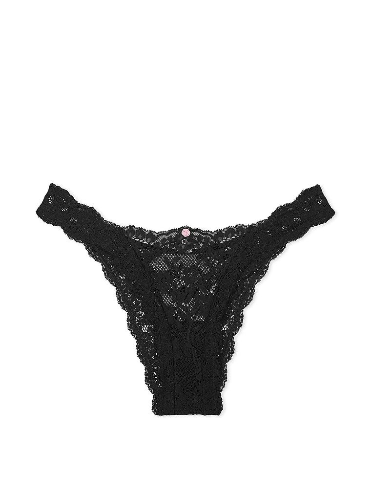 Majtki brazyliany koronkowe Brazilian. Produkt ma kolor czarny i pochodzi z kolekcji Dream Angels. 