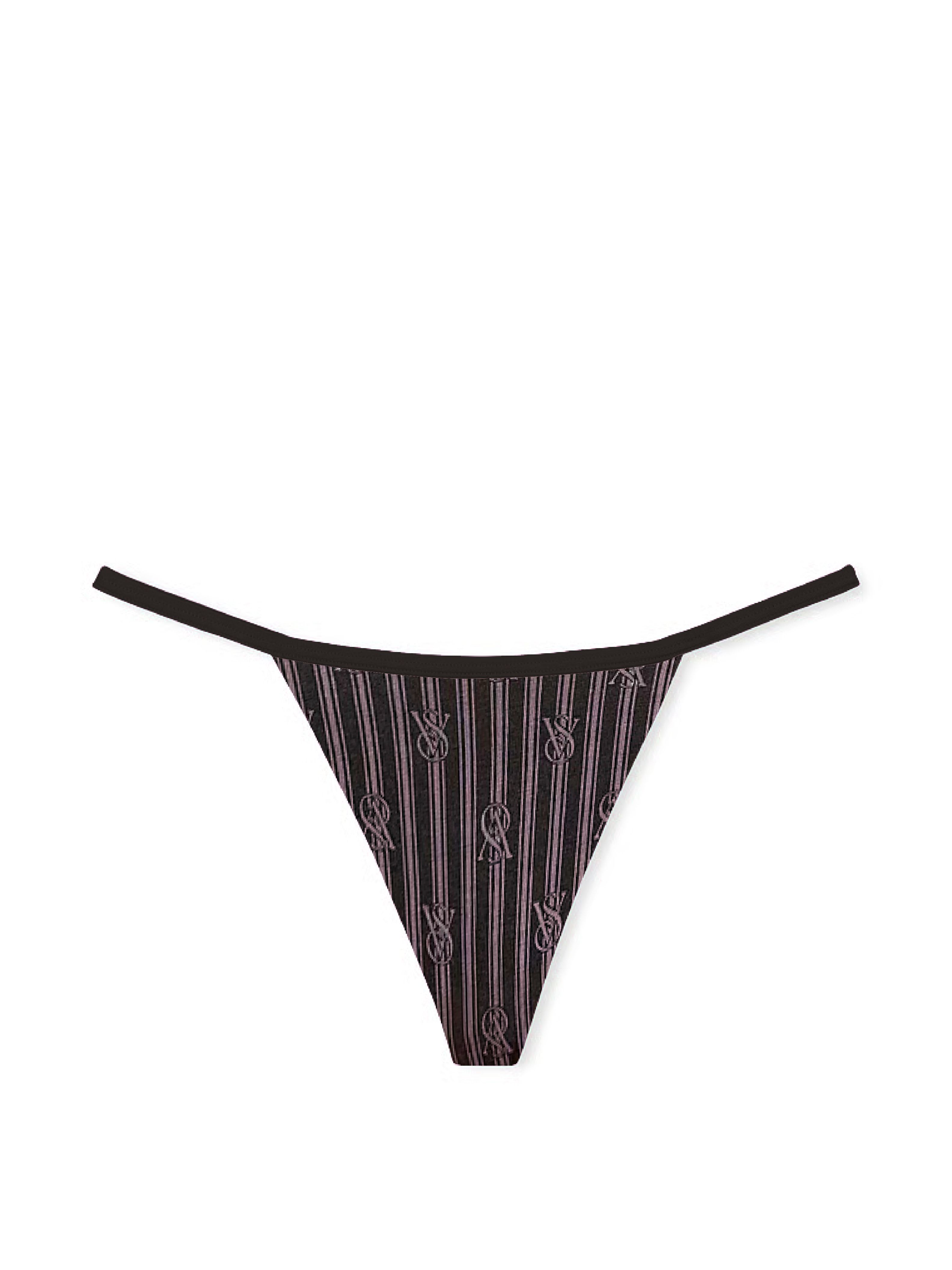 Stringi bawełniane Stretch Cotton. Produkt ma wzór w paski i pochodzi z kolekcji Victoria's Secret. 