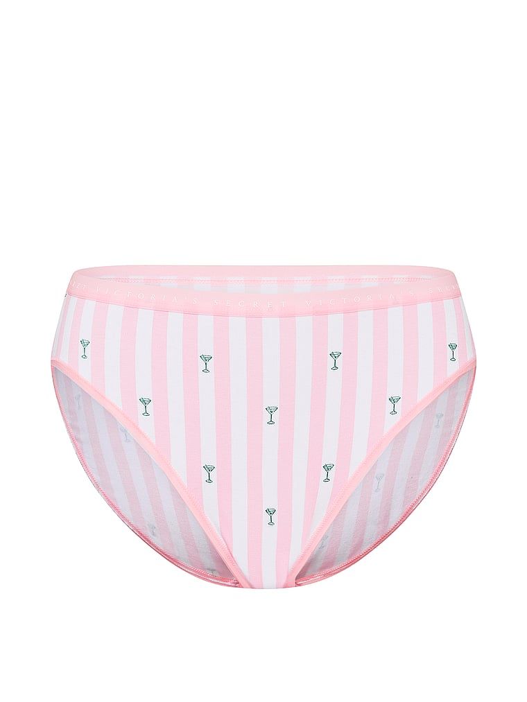 Majtki bawełniane figi z wysoko wyciętymi nogawkami High-Leg Brief. Produkt ma kolor wzorzysty i pochodzi z kolekcji Victoria's Secret. 