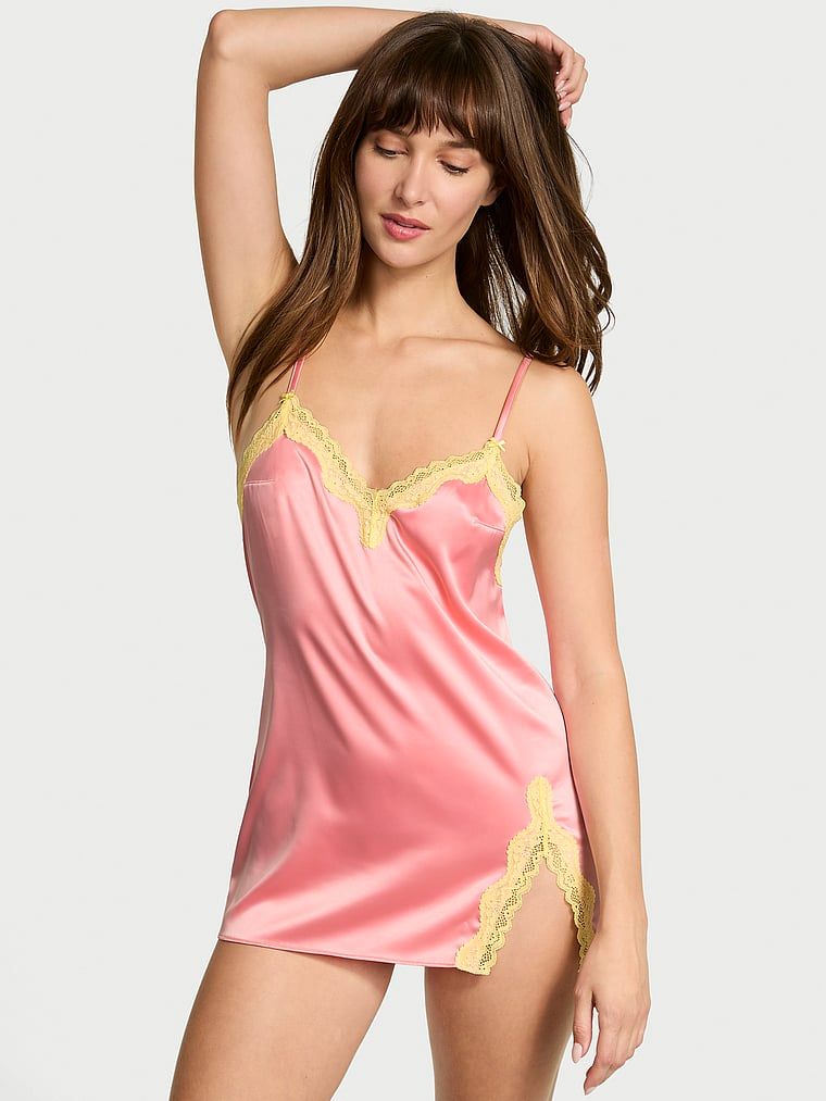 Victoria's Secret Koszulka nocna z koronką Tease Slip