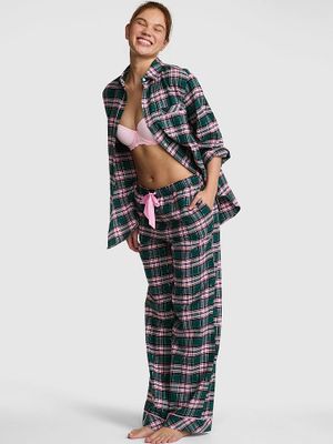 PINK Długi komplet piżamowy Favorite Flannel