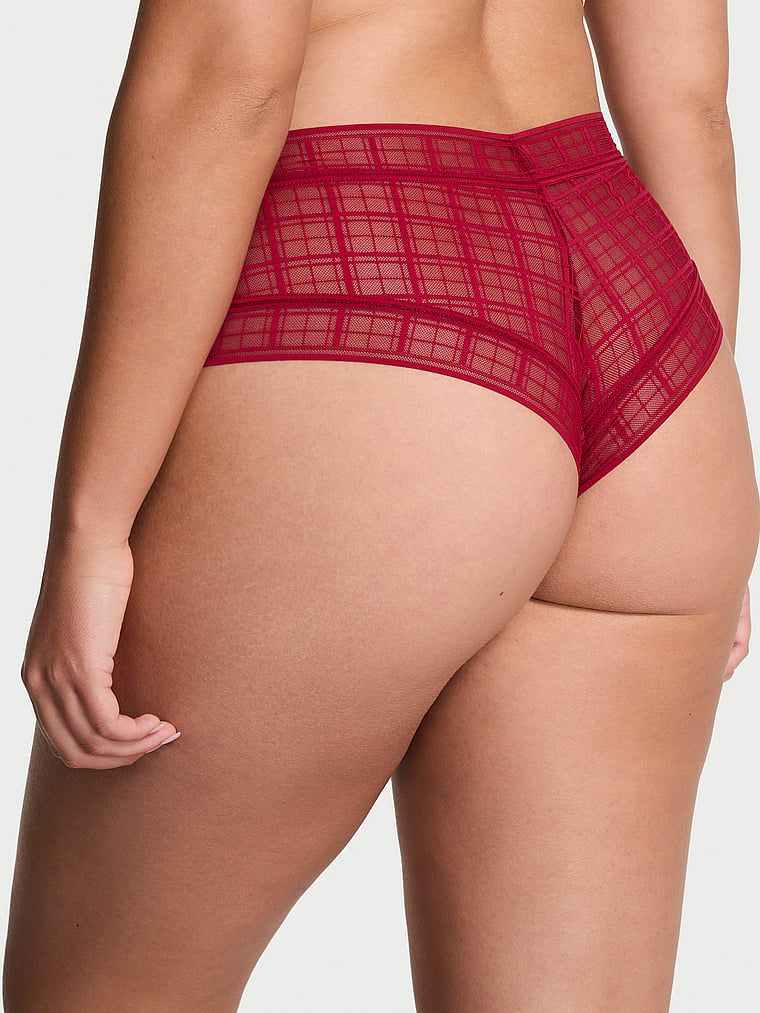 Majtki z motywem kratki Plaid Lace Cheeky. Produkt ma kolor czerwony i pochodzi z kolekcji Lacie. 