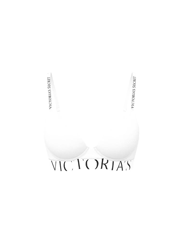 Biustonosz push-up bawełniany Perfect Shape Exploded Logo. Produkt ma kolor biały i pochodzi z kolekcji T-shirt. 