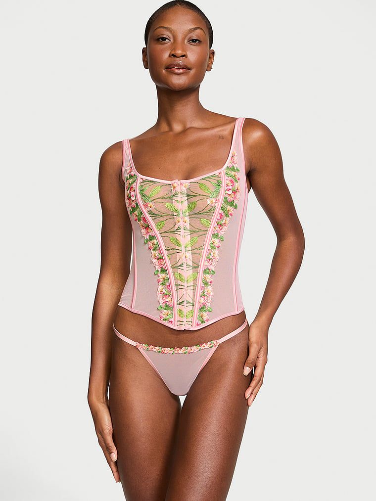 Very Sexy Top gorsetowy i stringi Classic Lily Embroidery