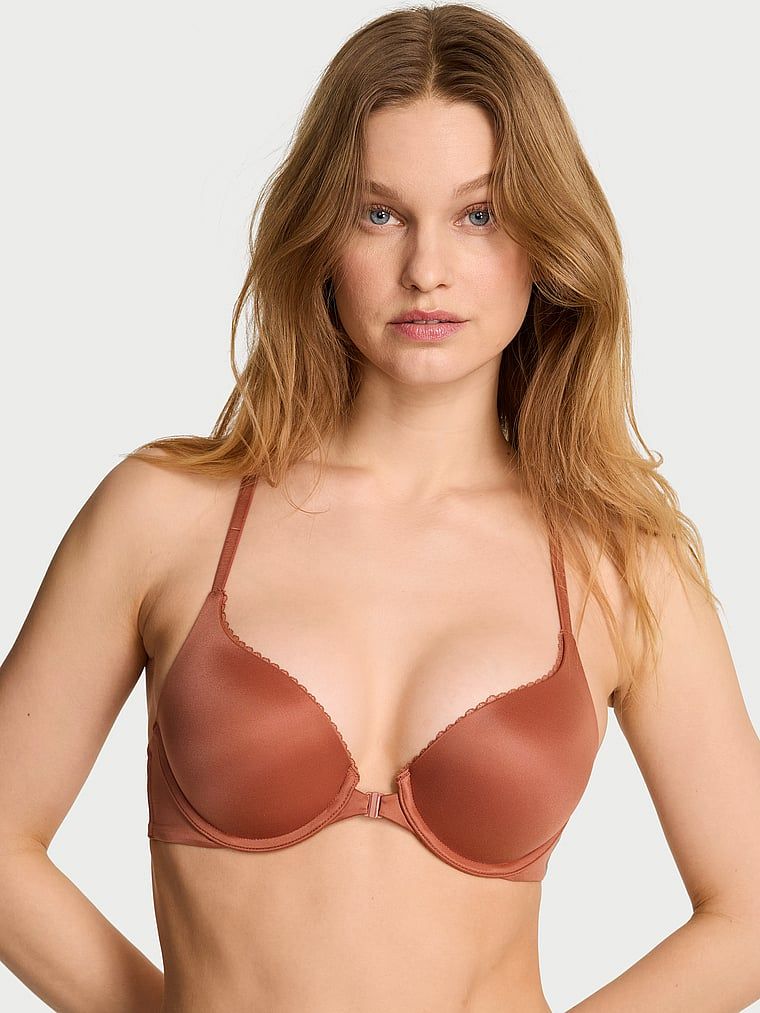 Body by Victoria Biustonosz push-up zapinany z przodu z koronką na plecach Racerback