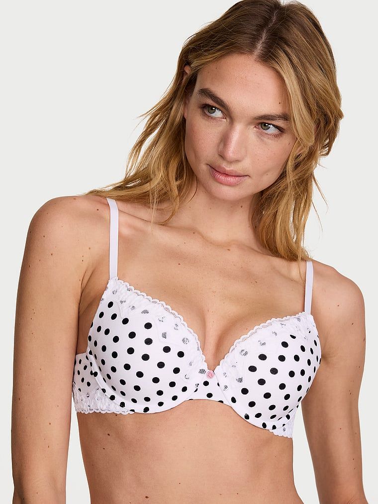 Biustonosz push-up bawełniany Perfect Shape. Produkt jest wzorzysty i pochodzi z kolekcji T-shirt. 