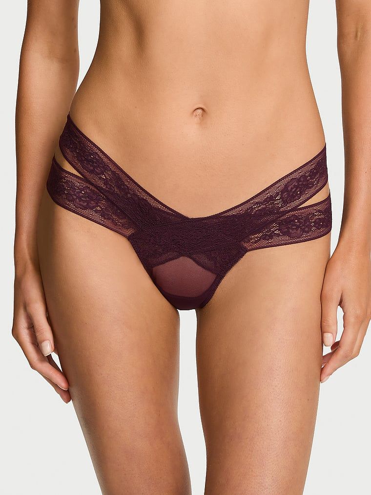 Very Sexy Stringi z wycięciami i z koronką Strappy Cut-Out