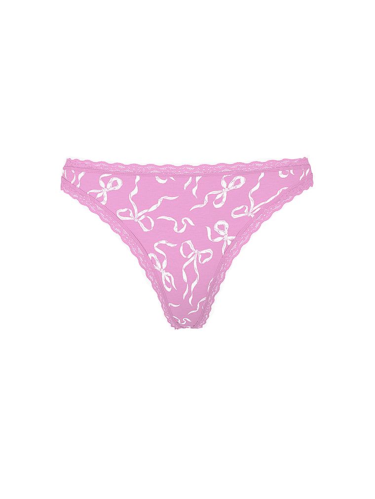 Stringi bawełniane z koronką na krawędziach Lace-Waist. Produkt jest wzorzysty i pochodzi z kolekcji Lace Trim. 