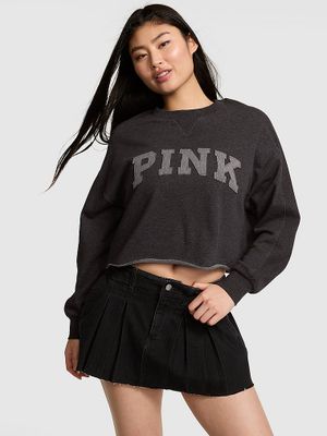 PINK Bluza bawełniana Campus Terry z surowym wykończeniem