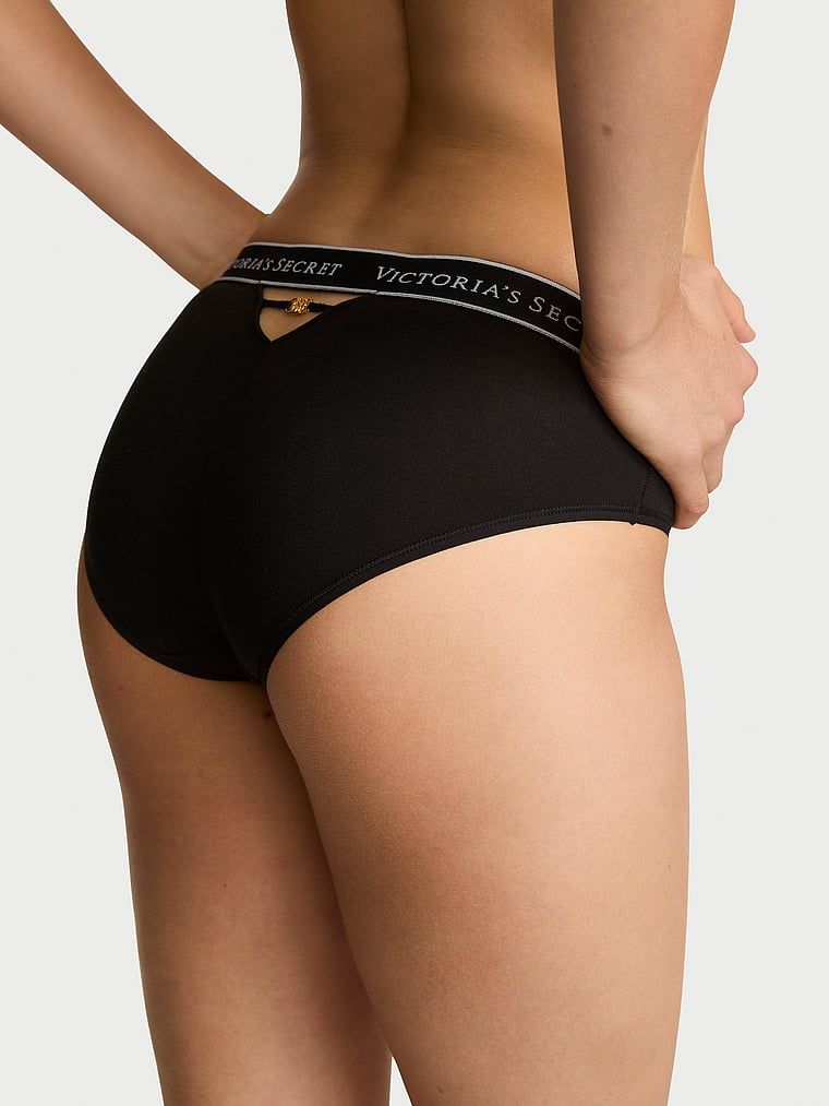 Cotton Majtki bawełniane z logo i paseczkami z tyłu Hiphugger