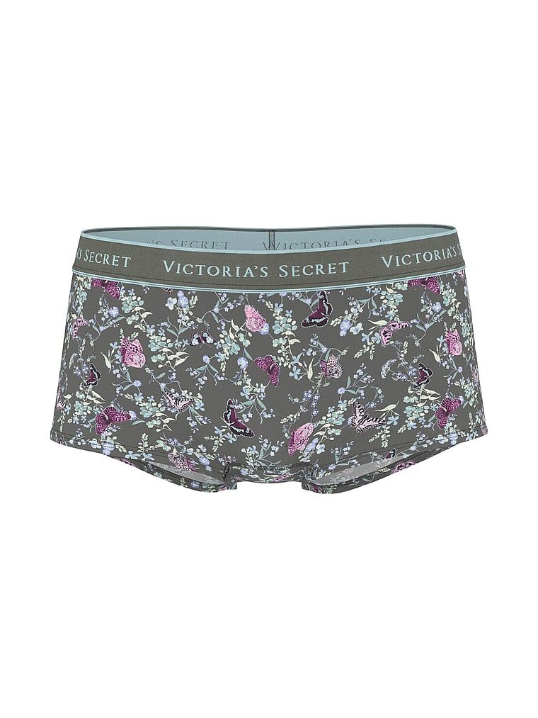 Majtki szorty bawełniane z logo w talii Boyshort. Produkt jest wzorzysty i pochodzi z kolekcji Body by Victoria. 