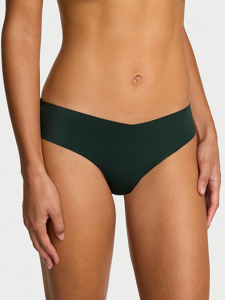 Stringi z siateczką w kratkę z tyłu No-Show Plaid Mesh. Produkt ma kolor zielony i pochodzi z kolekcji No-Show. 