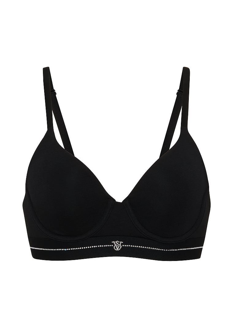 Biustonosz push-up bawełniany Perfect Shape Signature Shine. Produkt ma kolor czarny i pochodzi z kolekcji T-shirt. 