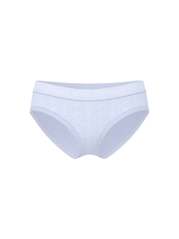 Majtki bawełniane z serduszkami i logo Heart Pointelle Hiphugger. Produkt ma kolor fioletowy i pochodzi z kolekcji Cotton. 
