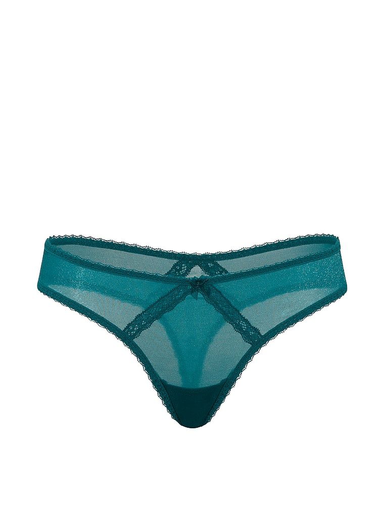 Stringi błyszczące Sheer Shimmer. Produkt ma kolor niebieski i pochodzi z kolekcji Dream Angels. 