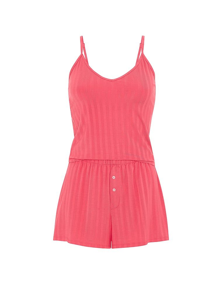 Zestaw do spania z modalu - top na ramiączkach i szorty SoSoft. Produkt ma kolor czerwony i pochodzi z kolekcji Victoria's Secret. 
