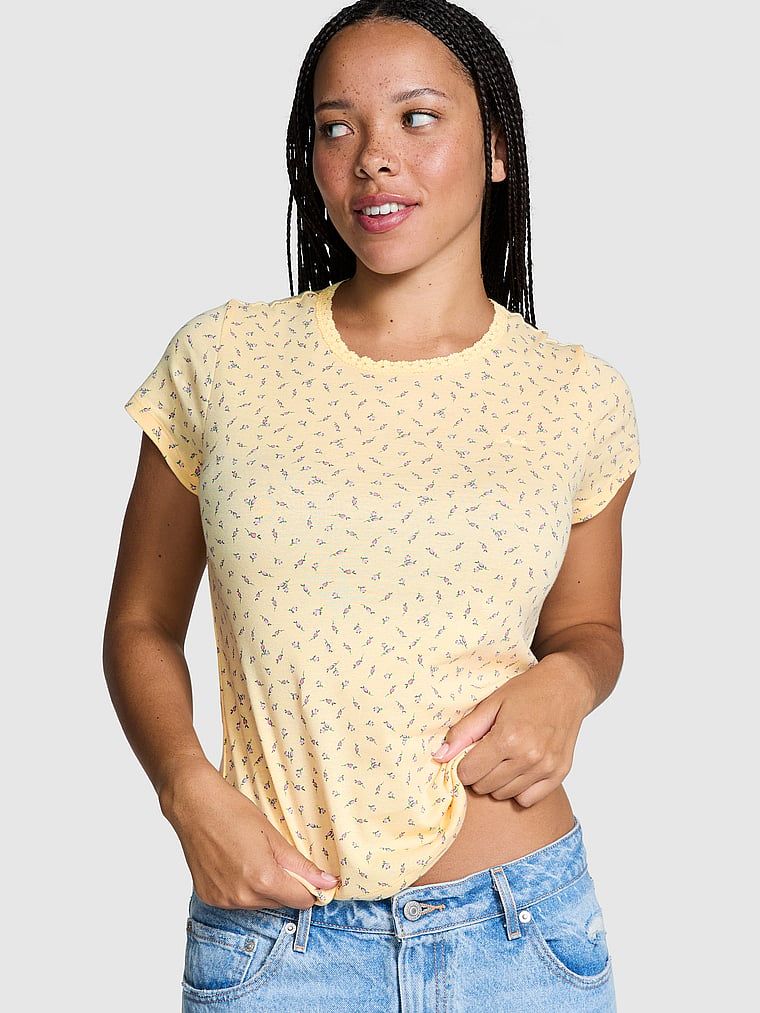 Szorty od piżamy z tencelu Purple Whisper Floral Print