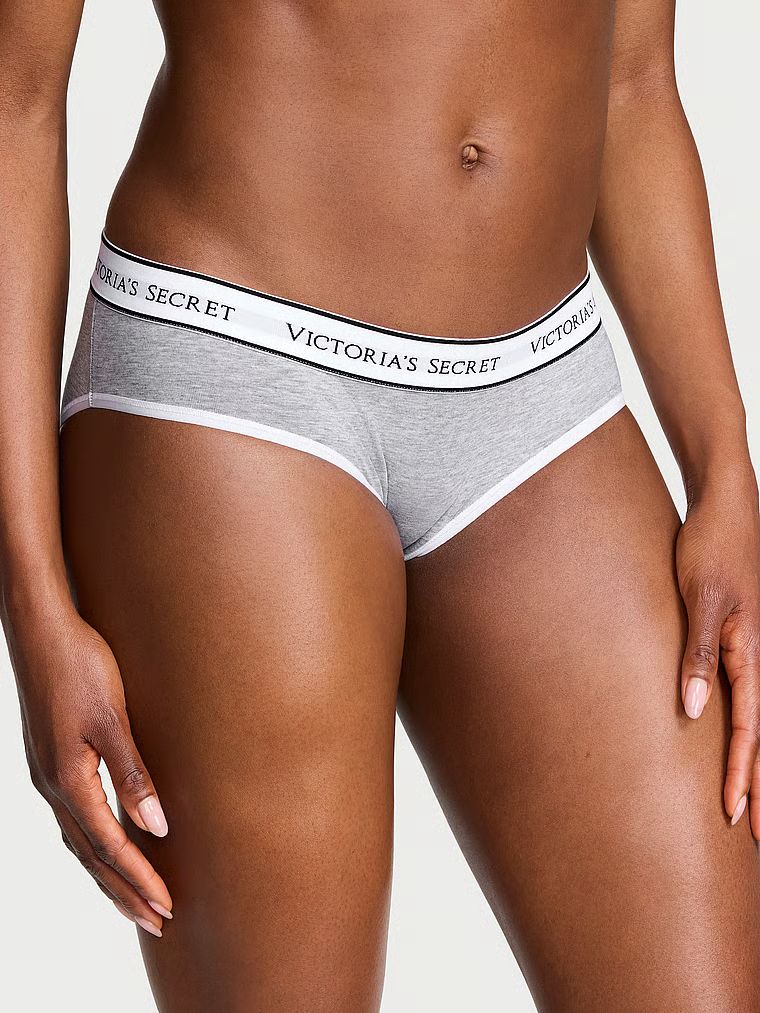 Majtki bawełniane z logo w talii Hiphugger. Produkt ma kolor szary i pochodzi z kolekcji Cotton. 