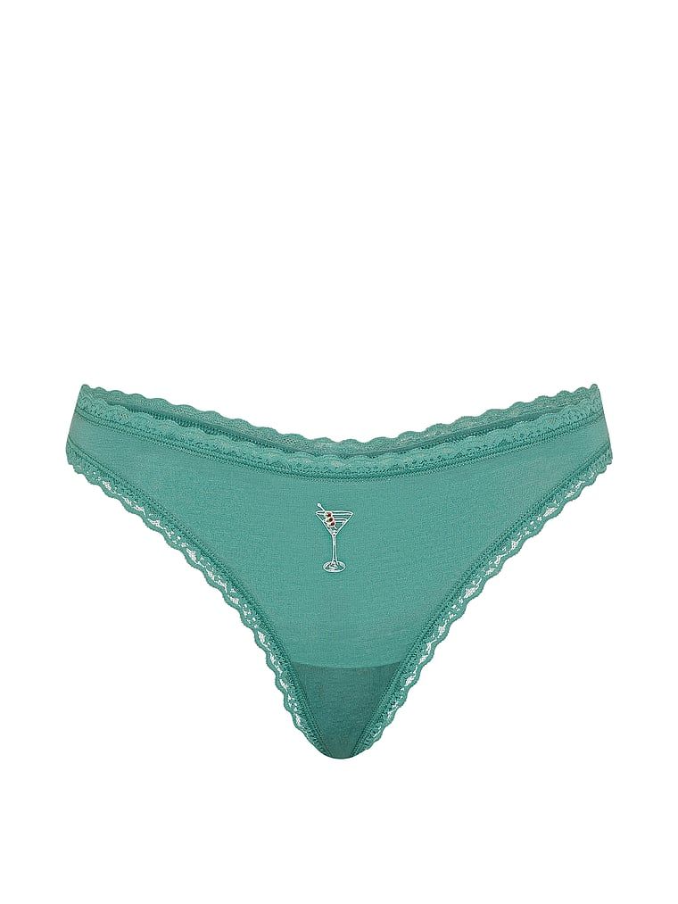 Stringi bawełniane z koronką na krawędziach Lace-Waist. Produkt jest wzorzysty i pochodzi z kolekcji Lace Trim. 