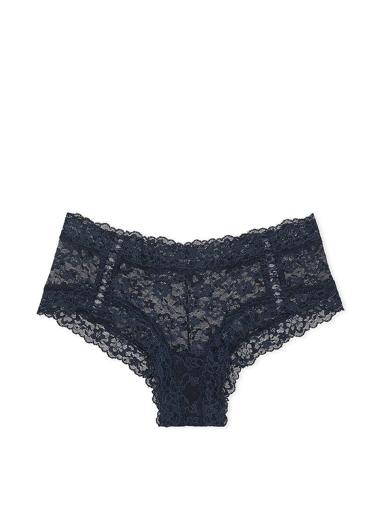 Majtki koronkowe ze sznurowaniem po bokach Lace-Up Cheeky. Produkt ma kolor niebieski i pochodzi z kolekcji Lacie. 