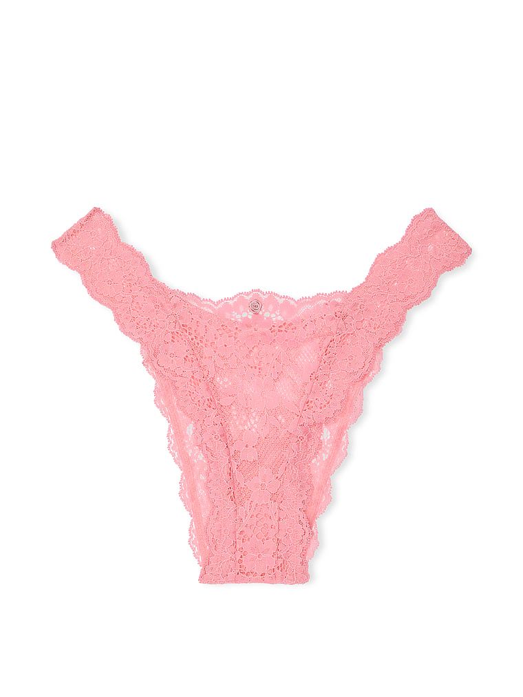 Majtki brazyliany koronkowe Brazilian. Produkt ma kolor różowy i pochodzi z kolekcji Dream Angels. 