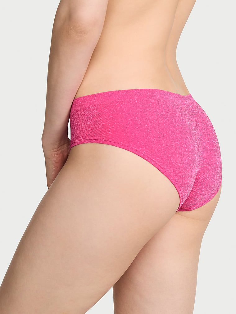Majtki z błyszczącego materiału Shimmer Hiphugger. Produkt ma kolor różowy i pochodzi z kolekcji Seamless. 