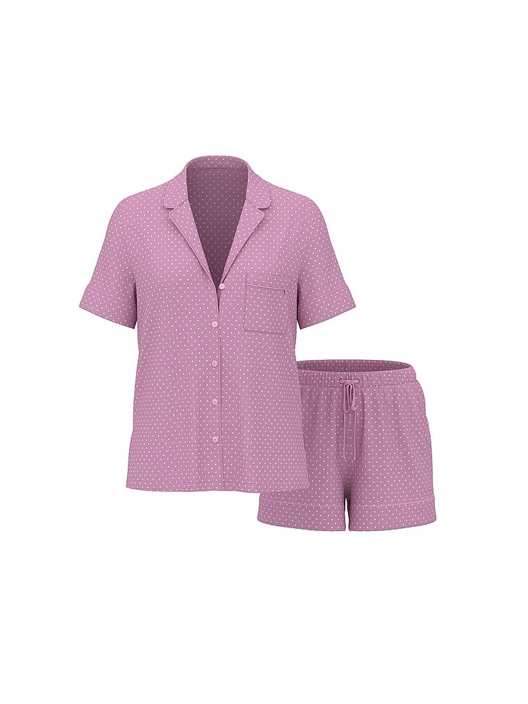 Piżama z modalu z szortami SoSoft. Produkt jest wzorzysty i pochodzi z kolekcji Victoria's Secret. 
