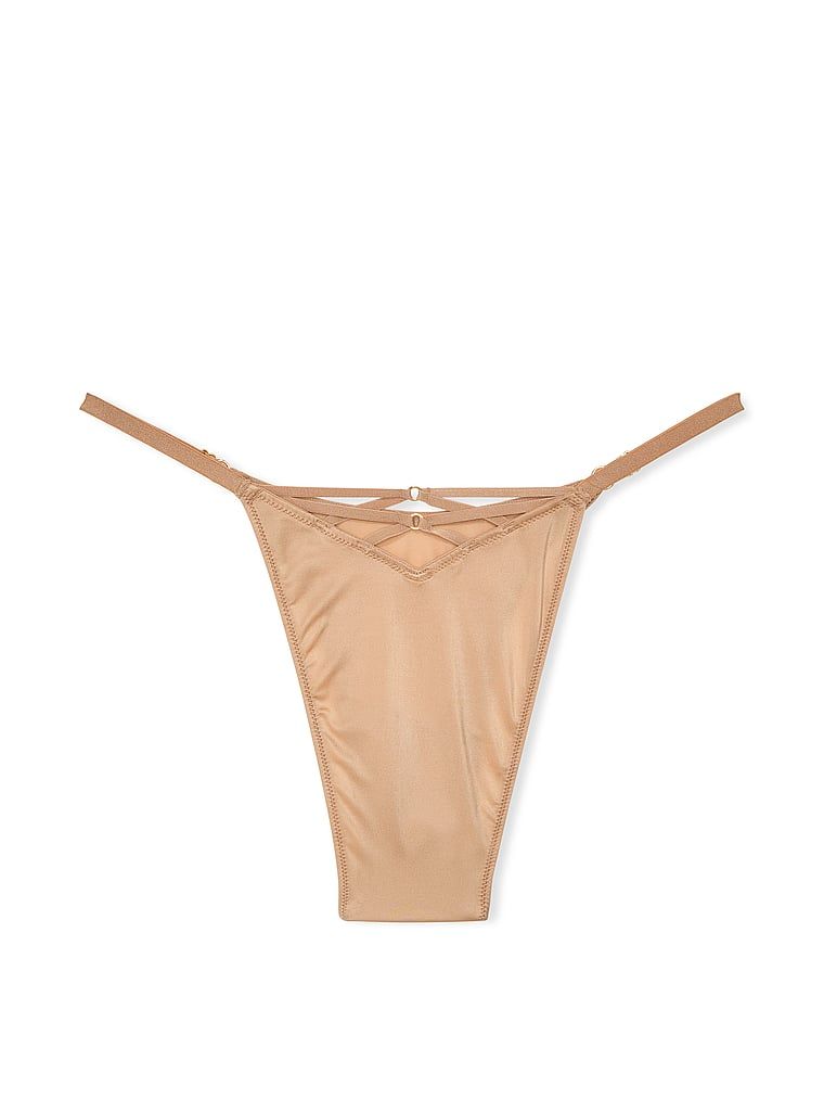 Majtki brazyliany z paseczkami z tyłu Brazilian. Produkt ma kolor beżowy i pochodzi z kolekcji Very Sexy.