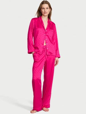Victoria's Secret Piżama satynowa z długimi rękawami Signature