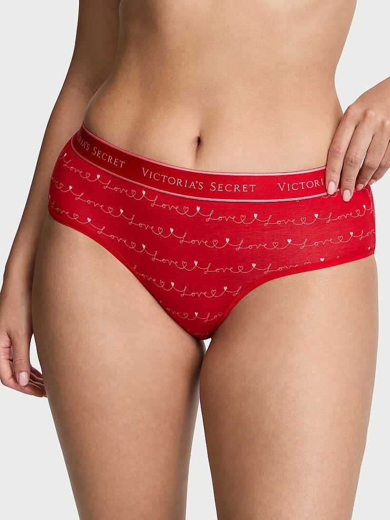 Majtki bawełniane z logo w talii Hiphugger. Produkt jest wzorzysty i pochodzi z kolekcji Cotton. 