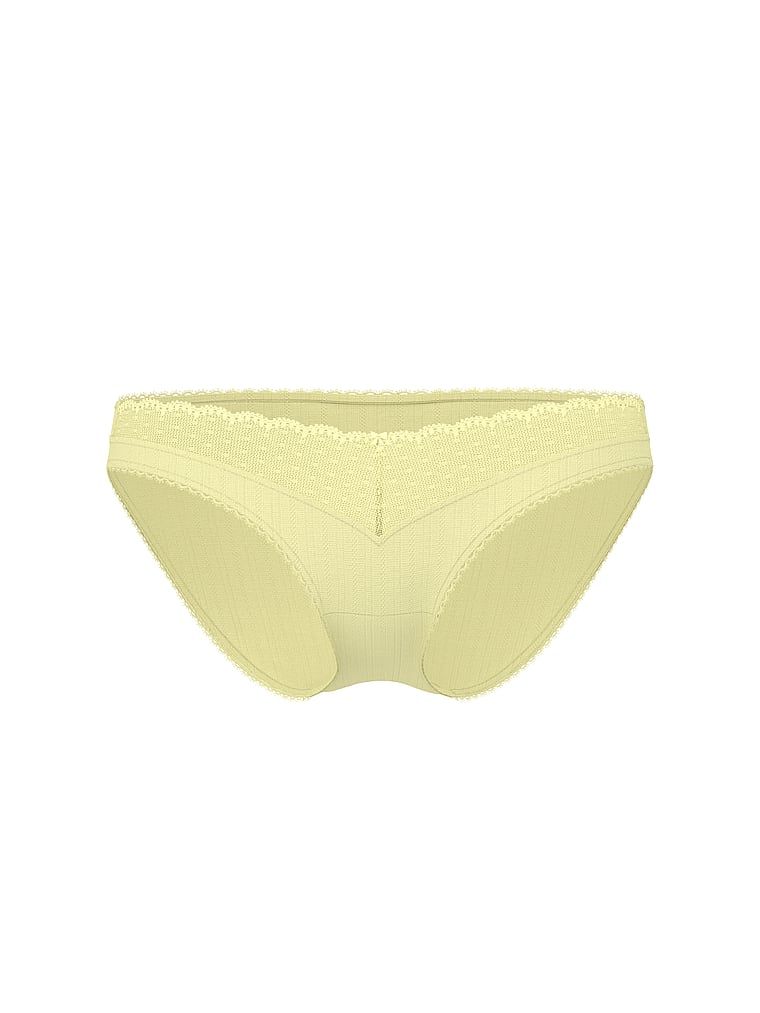Majtki Lace Pointelle Bikini. Produkt ma kolor żółty i pochodzi z kolekcji Victoria's Secret. 