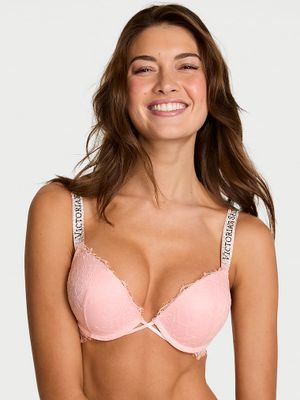 Very Sexy Biustonosz push-up koronkowy powiększający o 2 rozmiary Bombshell Shine Strap