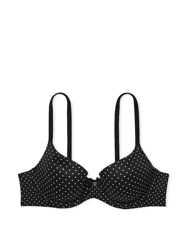 Na zdjęciu na białym tle widoczny jest biustonosz lekko usztywniany Smooth Demi. Produkt jest wzorzysty i pochodzi z kolekcji Body by Victoria.