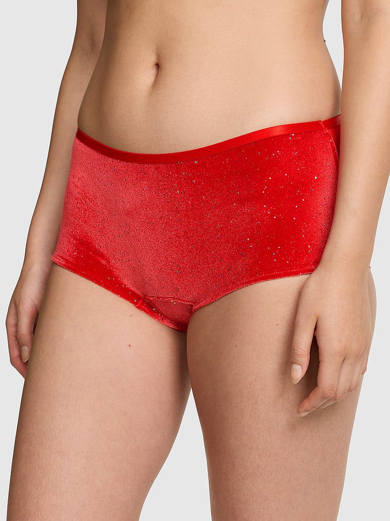 PINK Welurowe majtki boyshort Plush Touch