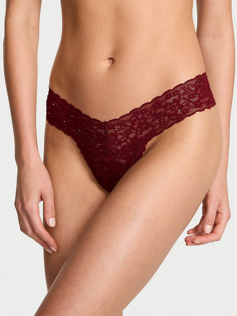 Stringi koronkowe z cekinami Lacie Sparkle. Produkt ma kolor czerwony i pochodzi z kolekcji Lacie. 
