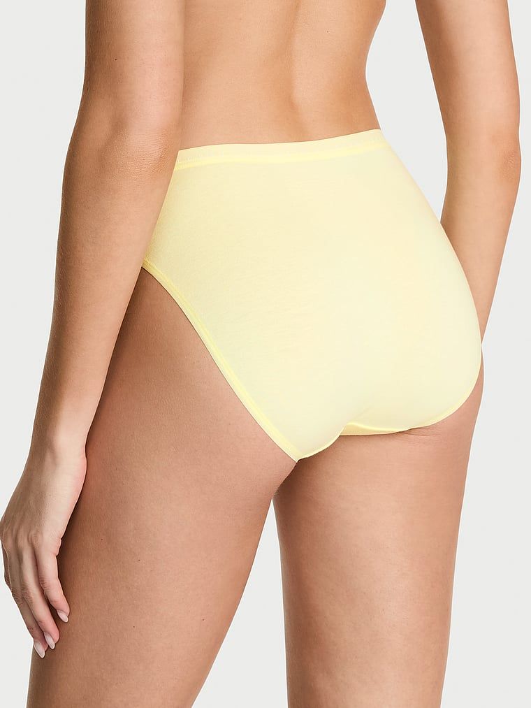 Victoria's Secret Majtki bawełniane figi z wysoko wyciętymi nogawkami High-Leg Brief