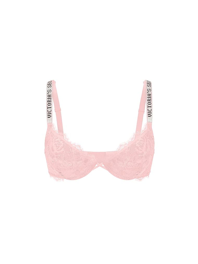 Very Sexy Biustonosz push-up koronkowy z błyszczącymi ramiączkami Shine Strap