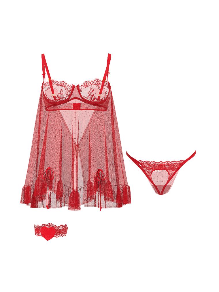 Very Sexy Halka, stringi i podwiązka Tease Cupid