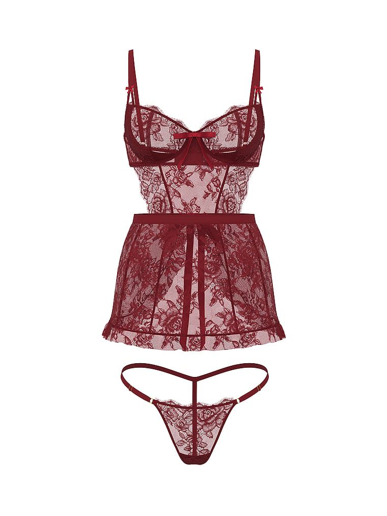 Very Sexy Fartuszek i stringi Wicked Rose Lace