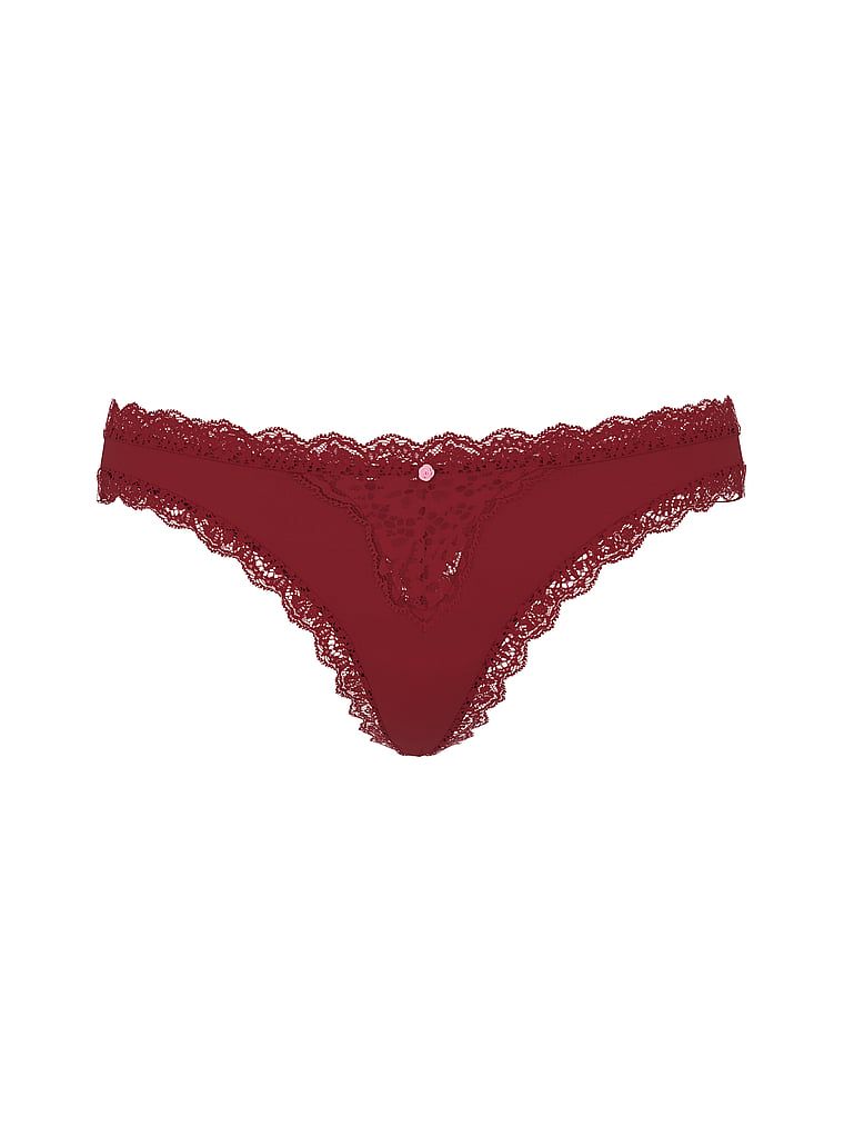 Stringi z koronką Lace Trim. Produkt ma kolor czerwony i pochodzi z kolekcji Dream Angels. 