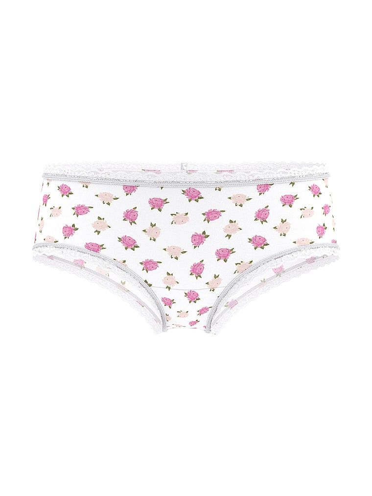 Lacie Majtki bawełniane z koronką na krawędziach Lace-Waist Cheeky