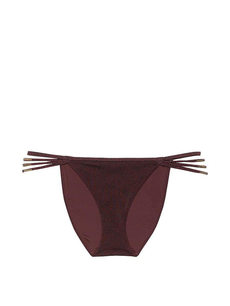 Dół od bikini VS Archives Strappy Hardware Bikini. Produkt jest wzorzysty i pochodzi z kolekcji Victoria's Secret Swim. 