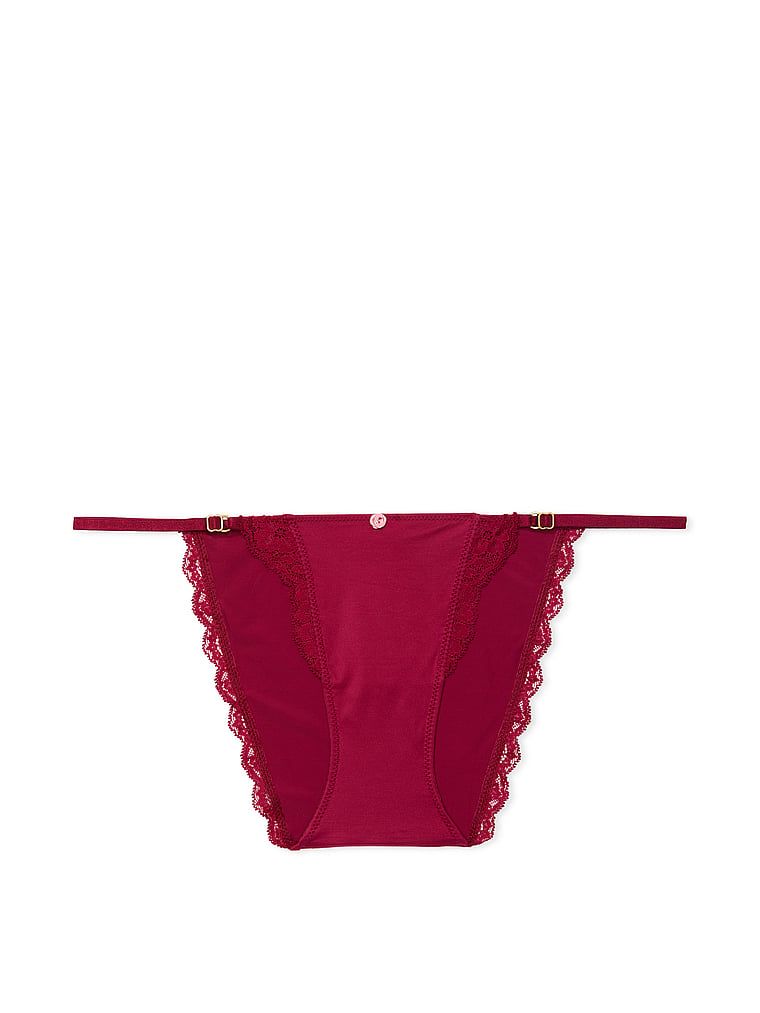 Majtki z regulowanymi paskami z koronką Lace-Trim Bikini. Produkt ma kolor czerwony i pochodzi z kolekcji Dream Angels. 