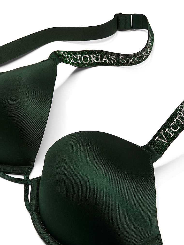 Biustonosz push-up powiększający o 2 rozmiary Bombshell Shine Strap. Produkt ma kolor zielony i pochodzi z kolekcji Very Sexy. 