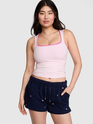 PINK Szorty Campus Fleece z zawijanym pasem