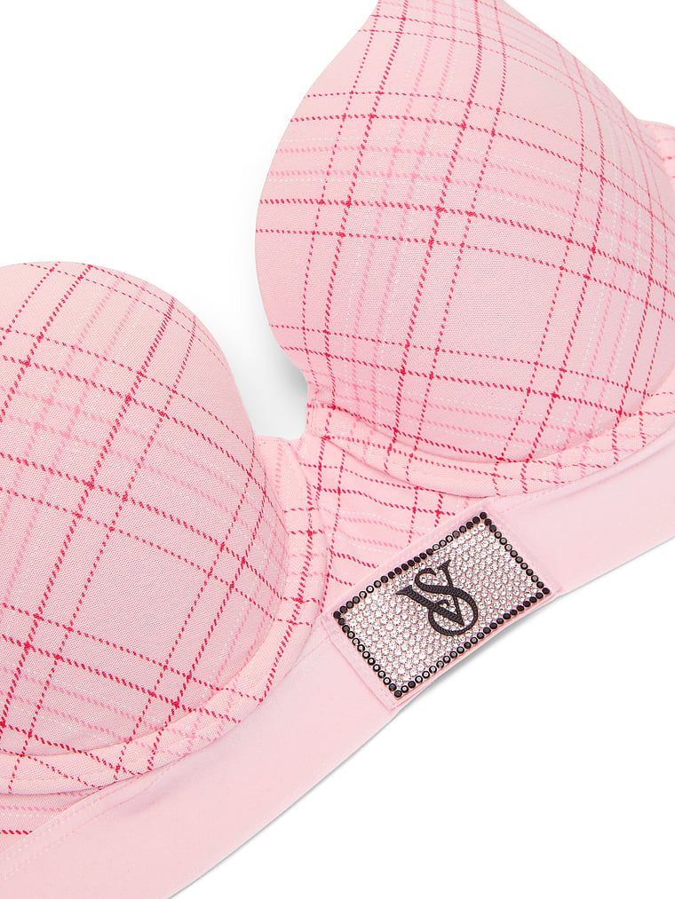 Biustonosz push-up bawełniany Perfect Shape Shine Patch Velvet. Produkt jest wzorzysty i pochodzi z kolekcji T-shirt. 